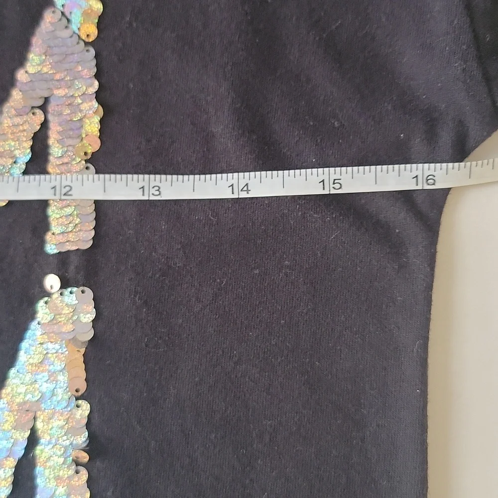 Justice Girls Donut Graphic Tee Black Long Sleeve Size 10